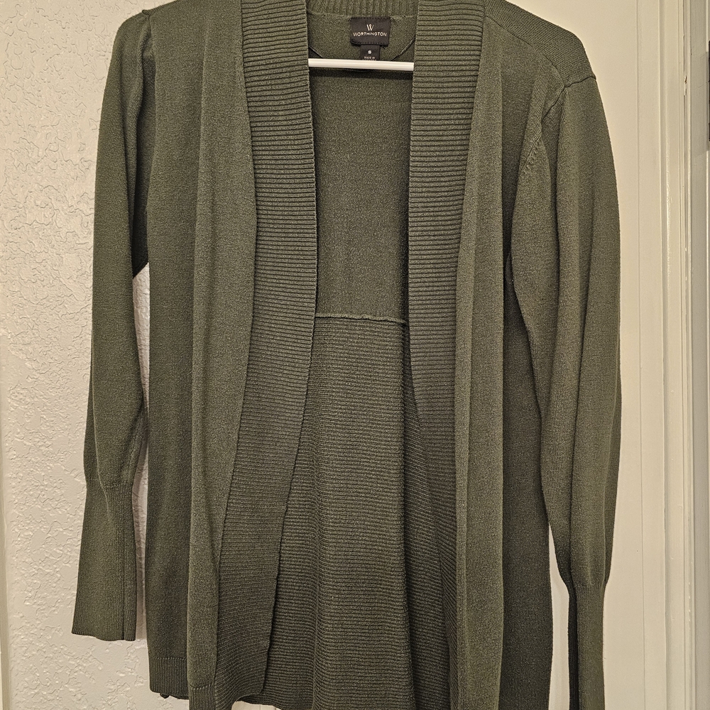 Worthington Olive Cardigan Sweater